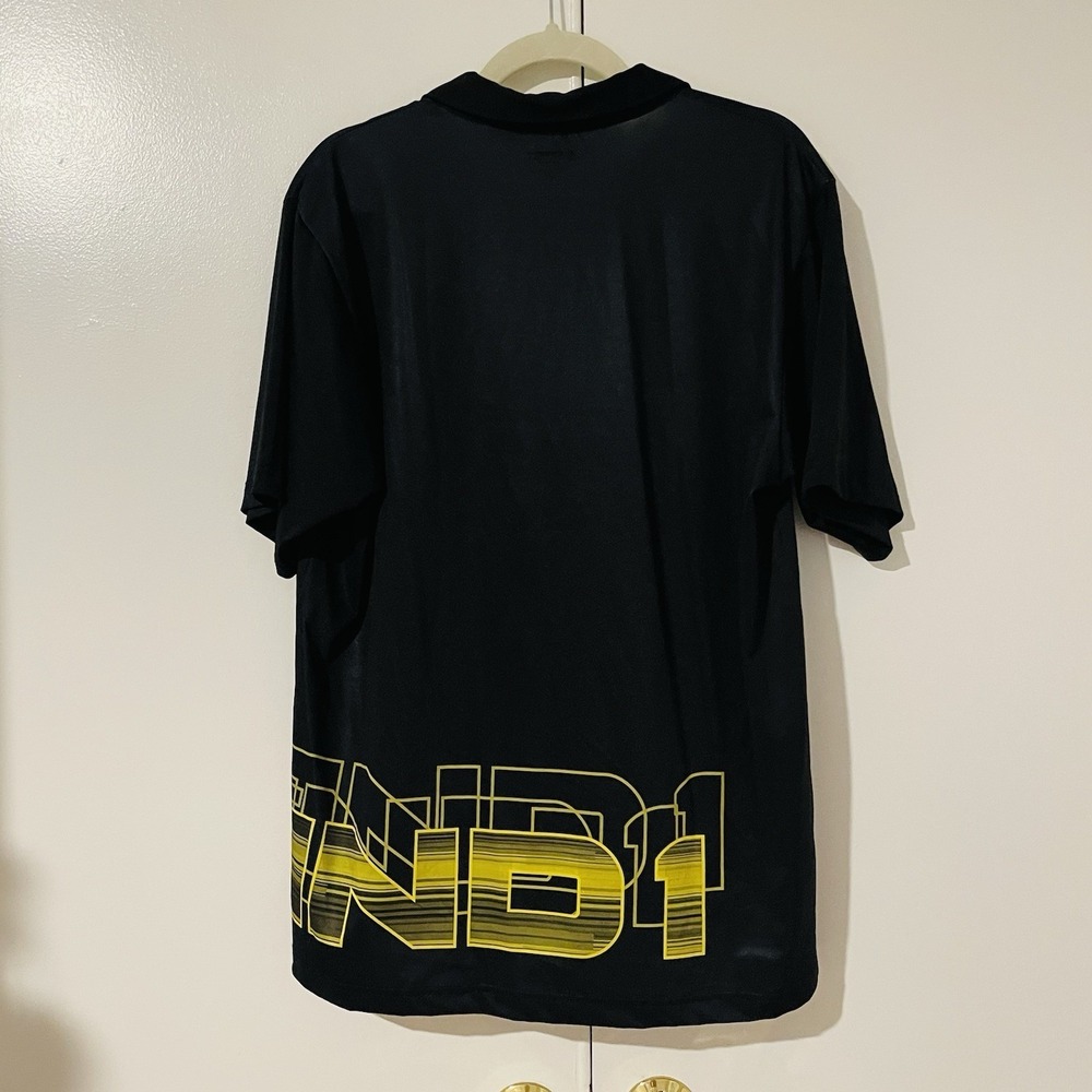 AND1‎ Wrap Around 1  Basketball Polo Shirt Large Yellow and Black Logo - Picture 8 of 10